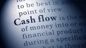 What is good cash flow? A page of paper with cash flow definition on it.